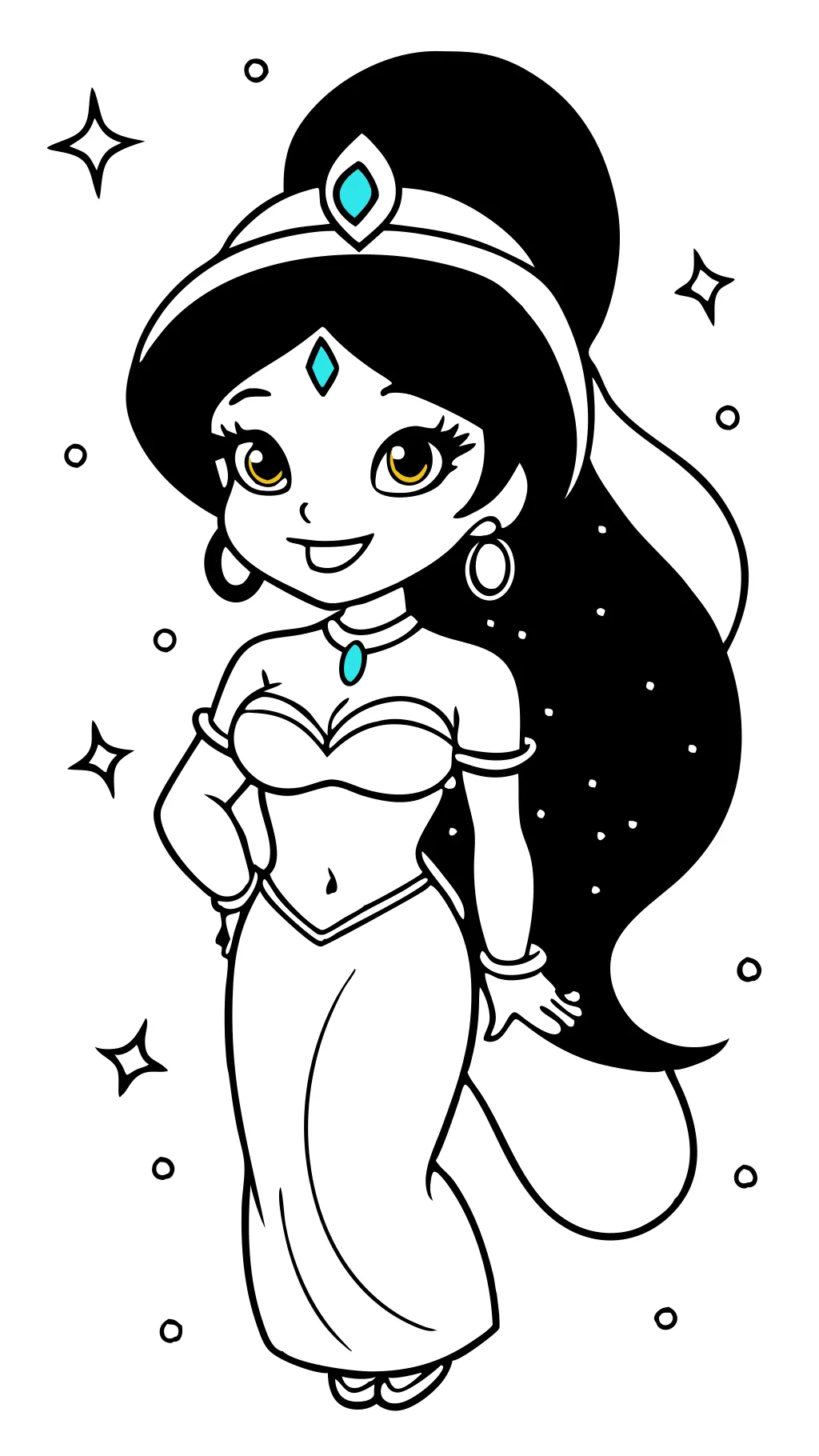 Páginas para colorear de Disney Jasmine